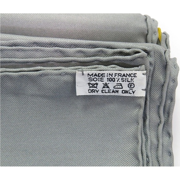 Hermès Gray and Yellow Silk Scarf - Picture 10 of 11